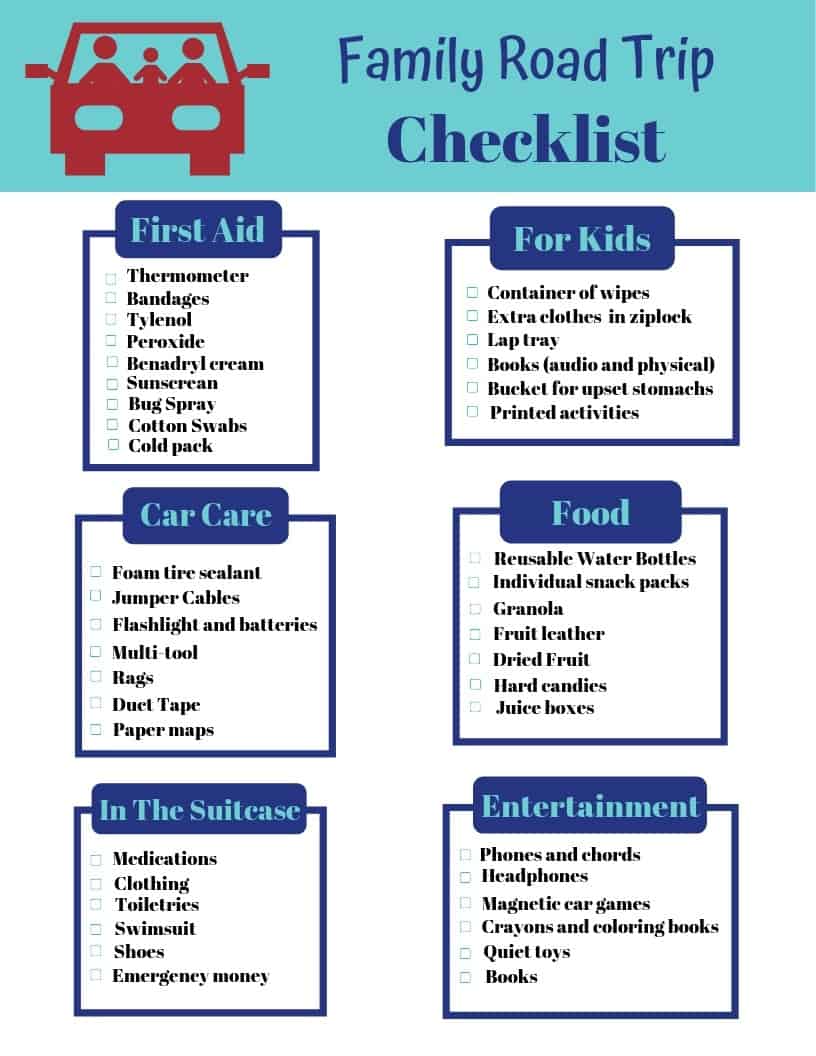 road trip checklist for toddlers