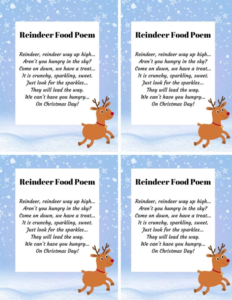 Magic Reindeer Food- Recipe and Printable Poem  Magic reindeer food,  Reindeer food, Christmas traditions